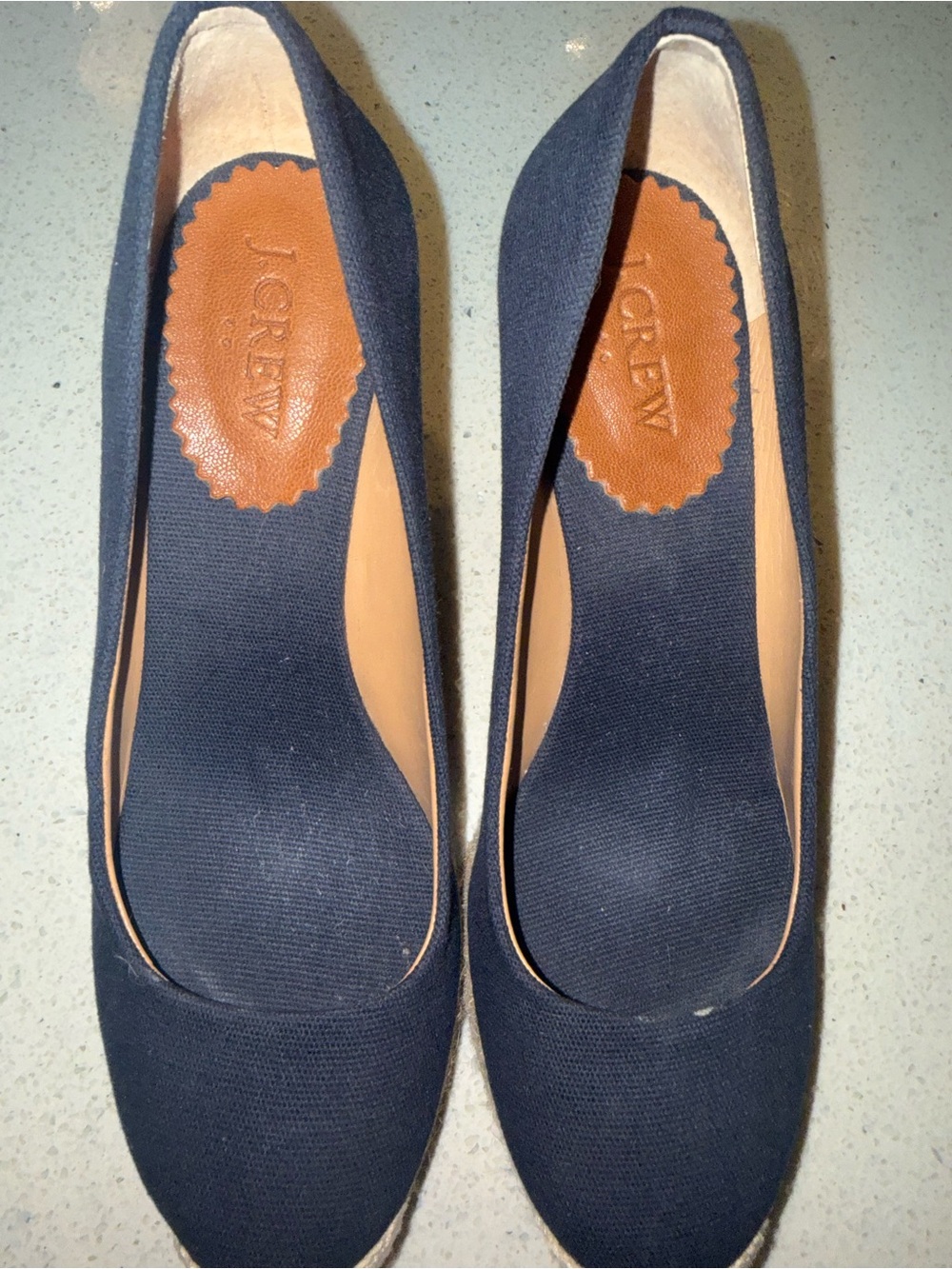 J. Crew Navy Canvas Seville Espadrille Pumps - Picture 10 of 14